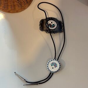 Vintage Zuni Enamel Bolo Tie & Belt Buckle